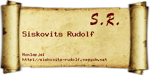 Siskovits Rudolf névjegykártya